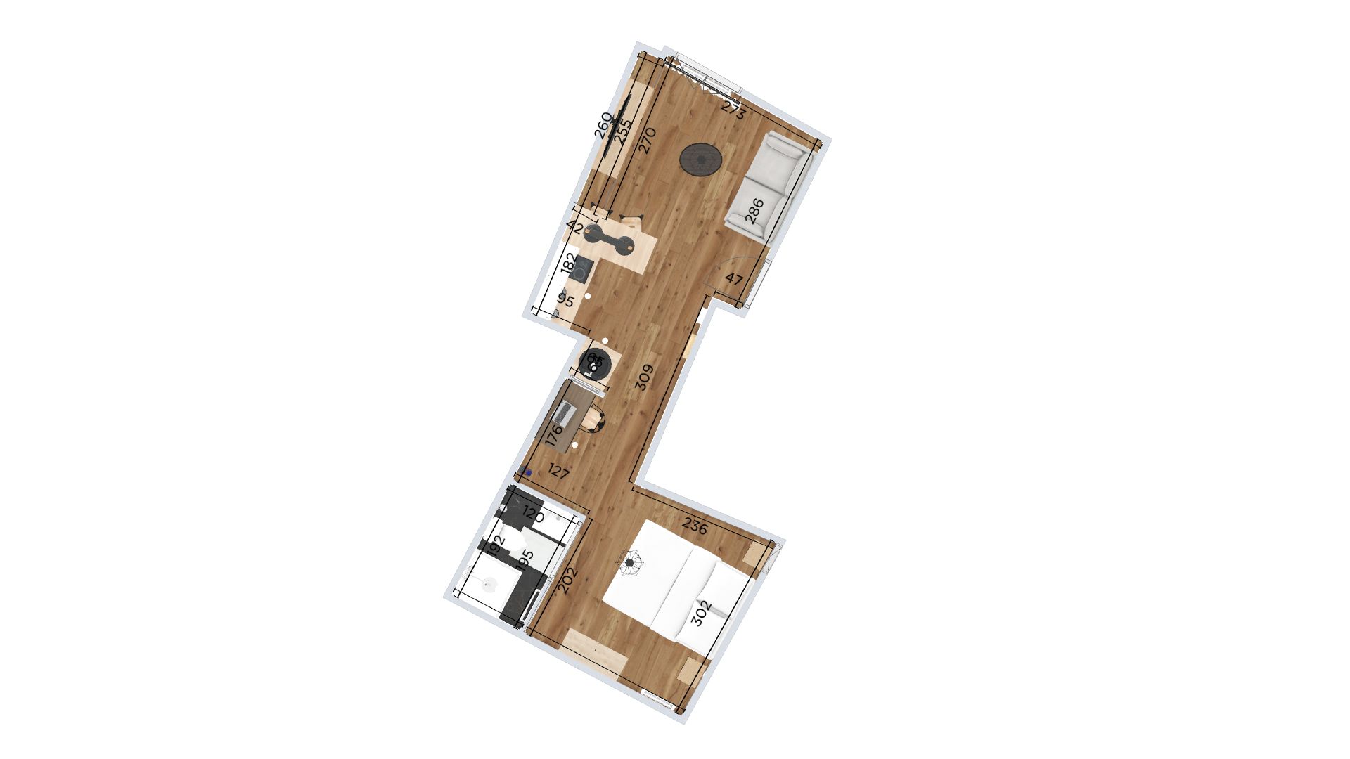 Plan 2D avec meubles