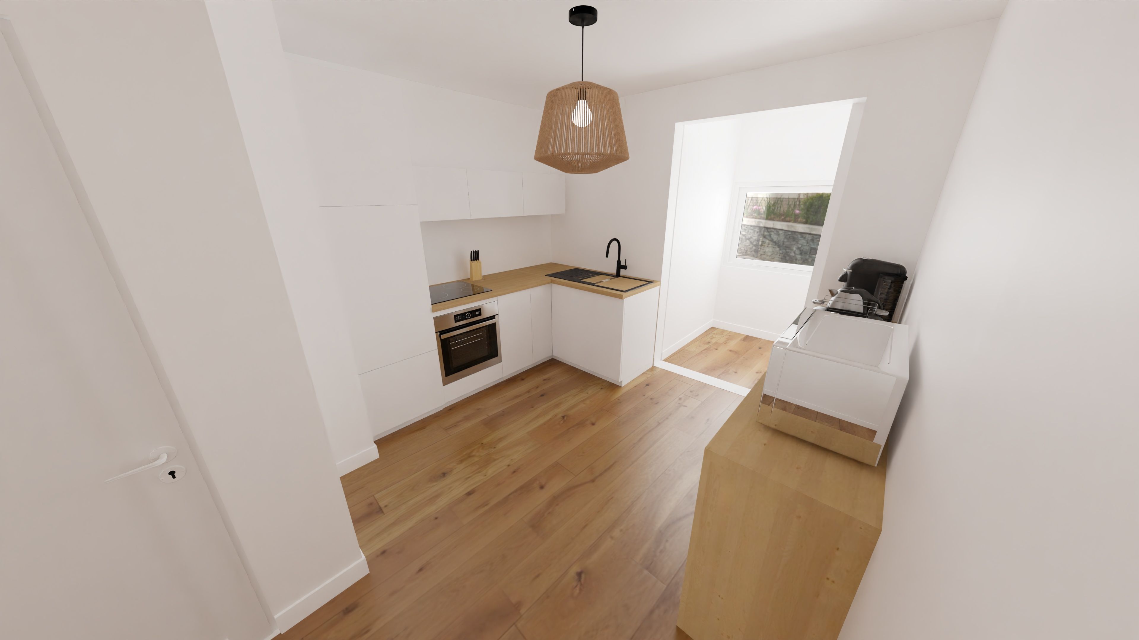 rendu 3D cuisine colocation SMH investissement locatif